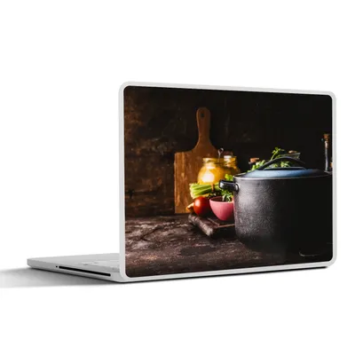 Produktbild von MuchoWow® Laptop Aufkleber Sticker Cover Rustikal - Stilleben - Pfanne - Gemüse 30x21 cm - Sticker für Laptop - Selbstklebend