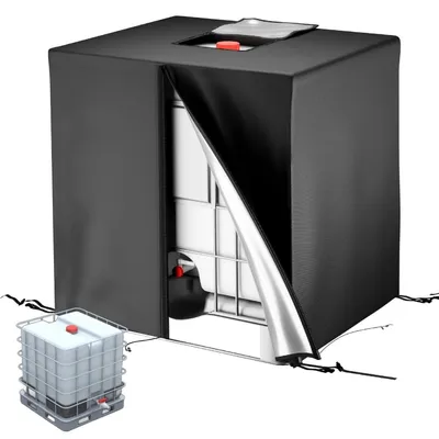 Produktbild von IBC Tank Abdeckung Schwarz 420D Gewebe Sonnenschutz wasserdicht für 1000L Wassertanks