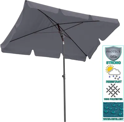 Zdjęcie produktu dla Parasol balkonowy - osłona do ogrodu - ochrona przed słońcem - ochrona przed promieniowaniem UV - 200x125 cm - antracyt