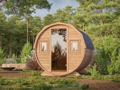 Produktbild von Fjordholz Fass-Sauna Modell Ando