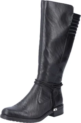 Produktbild von Rieker Damen Stiefel Langschaft hübsche Optik Zierband Schaftende gepolstert Z5368-00, Größe:39 EU, Farbe:Schwarz