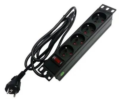 Produktbild von Alantec PZ04, 1,8 m, Drinnen, Schwarz, 4 AC-Ausgänge, 16 A