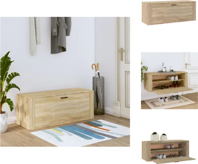 Immagine prodotto di vidaXL Scarpiera a muro rovere Sonoma 100x35x38 cm in legno - Scarpiere e armadietti