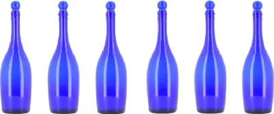 Immagine prodotto di BELLEROFONTE Bottiglia di vetro blu per acqua 750 ml con tappo a pressione, 6 pezzi