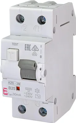 Obrázok produktu pre Nadprúdový chránič 2P 25A B 0,03A typ AC KZS-2M 002173106