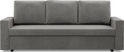 A studio shot of a gray sofa.