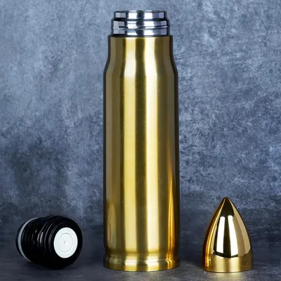 Produktbild von Goldene Edelstahl Thermosflasche 1L für Jäger und Piraten