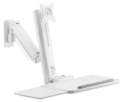 Produktbild von PureMounts Monitor Wandhalterung Tastaturablage Bildschirmhalterung Weiß