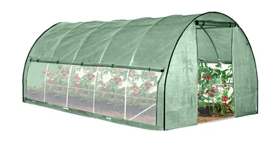 Immagine prodotto di 4iQ Tunnel per serre 24 m² PREMIUM Green 3x8 m - con rete anti-insetti