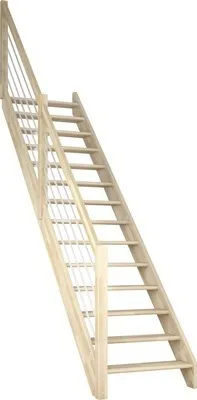 Produktbild von Pertura Wangentreppe Elenie Buche Leimholz Lackiert Ohne Setzstufen Seitenwange buche gerade 83,5 cm 14 Stufen / 15 Stei