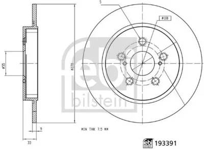 Produktbild von 2x FEBI BILSTEIN Bremsscheibe Hinten 193391