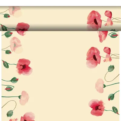 Produktbild von 4x DUNI Bio Dunicel® Tête-à-Tête-Tischläufer 0,4 x 24 m Poppy Charm