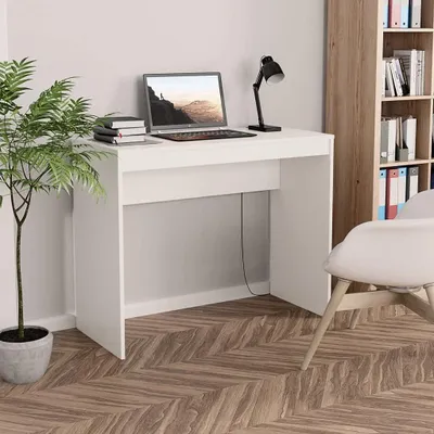 Produktbild von Schreibtisch aus Holzwerkstoff in Weiß, 90 x 40 x 72 cm