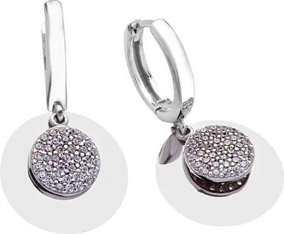 Produktbild von Dkeniz Ohrhänger 925/- Sterling Silber 3,5cm Weiß Zirkonia weiß 145230075