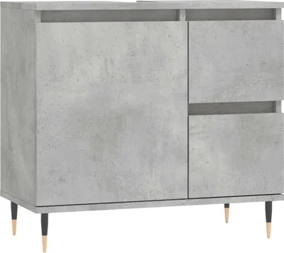 Produktbild von vidaXL Badschrank Betongrau 65x33x60 cm Holzwerkstoff