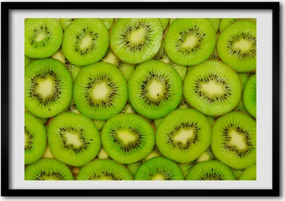 Produktbild von Bild - Bilder - Bilderrahmen - 70 cm x 50 cm - MDF-Rahmen, Wandkunst Kiwi