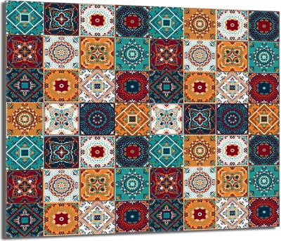 Image de Plaque de recouvrement pour cuisinière 60x52 Vitrocéramiquefeld Couverture anti-éclaboussures Plaque de verre Déco Planche à découper, Mosaïque pièce