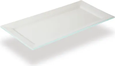 Produktbild von Glasteller Schale Tischdeko Design Max Fusing Glas ca. 32,5x17,6cm Handmade Weiss