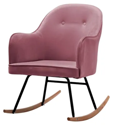 Produktbild von Schaukelstuhl Relaxstuhl Wippstuhl Polsterstuhl Rosa Samt