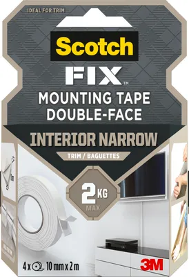 Produktbild von Scotch-FIX™ Montageband Zierleisten Klebeband 10mm x 2m 4 Rollen Paket