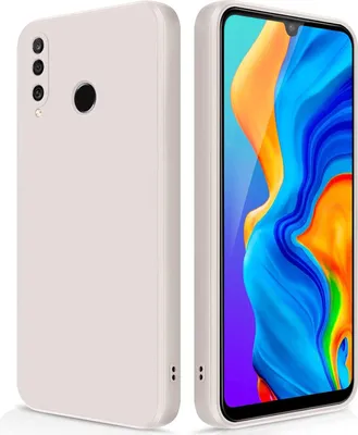Produktbild von Silikon Hülle für Huawei P30 Lite Flüssigsilikon Dünn Gel Gummi Matt Kratzfeste Schutzhülle Weiß