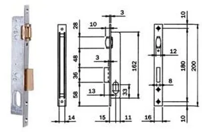Obrázok produktu pre Zámka na zasunutie do stĺpikov s retiazkovým a valcovým mechanizmom 752 – 15 mm (7521510)