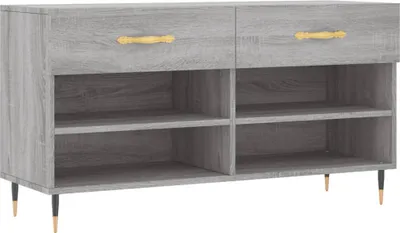 Produktbild von vidaXL Schuhbank Grau Sonoma 102x35x55 cm Holzwerkstoff
