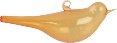 Obrázek produktu pro Skleněný ptáček s očkem oranžový