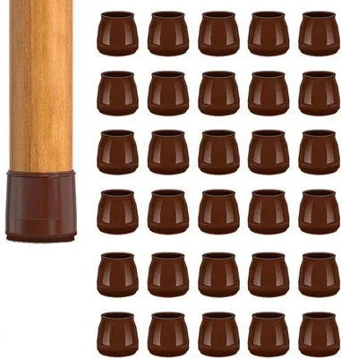 Produktbild von Famanu Stuhlbeinschutz - Silikon-Stuhlbeindoppen für Holzböden - mit verstärkten Filzpolstern