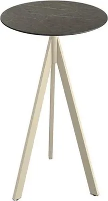 Produktbild von Infinity Tripod Stehtisch Sand frame + Midnight Marble HPL Ø70 cm