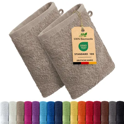 Produktbild von 2er-Set ARIZONA Handtuch-Serie von AR Line – 100% Baumwolle, 500 g/m², 2er-Set Waschhandschuhe 15x21 cm, Farbe: Sand