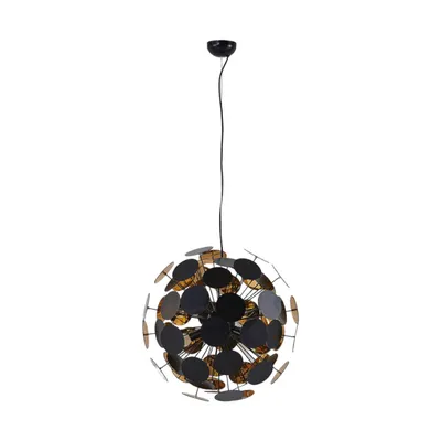 Produktbild von Lindby Hängelampe Kinan, Ø 54 cm, schwarz, gold, Metall