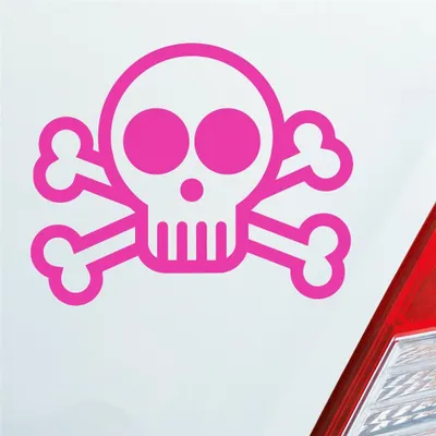 Produktbild von Auto Aufkleber Totenkopf Piraten Pirat Tuning Skull Dead 10x9 cm Pink Sticker Heckscheibenaufkleber