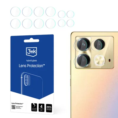 Produktbild von 3mk Hybridglas Lens Protection für Infinix Note 40 Kamera Objektiv Kameralinse 0,16mm 6H (4 Stück)