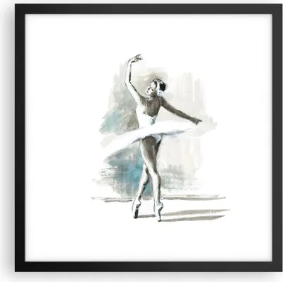 Produktbild von Gerahmtes Poster - Schwarzer Rahmen - Ballerina Tanz Frau - 40x40 cm - Wand Bild - Wanddeko - Wandbilder - Kunstposter - Wandposter - Bilderrahmen - Bilder - Kunstdruck - P2BAC40x40-4953