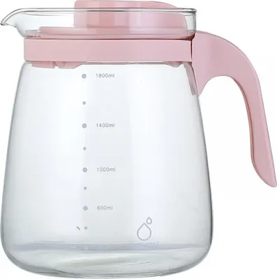 Produktbild von Glaskrug 1.7 Liter Karaffe mit Filter, Deckel Eistee Wasserkrug 1700ml