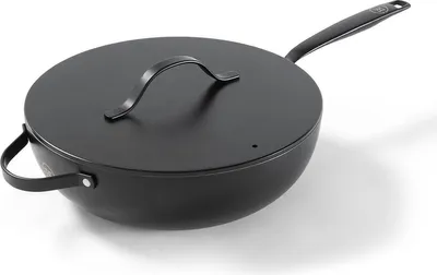 Obrázek produktu pro BE Living Pánev Wok s poklicí - Ø 30 cm - Indukční pánev - Nepřilnavý povrch - Vhodná pro všechny typy varných desek - Bez PFOA - Černá barva