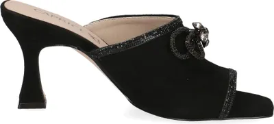 Produktbild von Caprice Damen Pantolette Leder Glitzer Karreé Schleife 9-27212-42, Größe:36 EU, Farbe:Schwarz