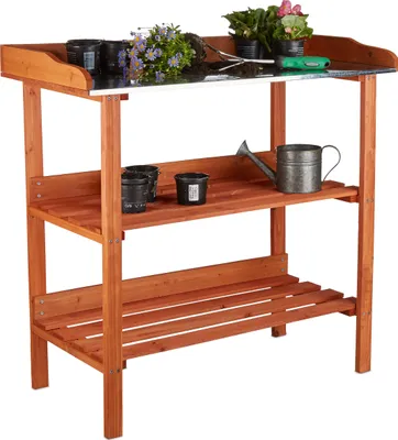 Obrázek produktu pro relaxdays 10020727_0 relaxdays Pflanztisch orange 92,0 x 41,0 cm
