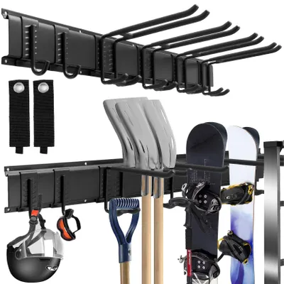 Productafbeelding van Garage Tuingereedschap Organizer Wandmontage met 6 Verstelbare Haken