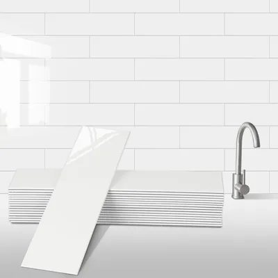 Productafbeelding van Solidchoice - Peel and Stick Backsplash Wandtegel voor Keuken, Wit