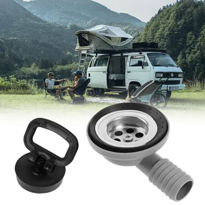Imagen del producto de Accesorios de desagüe para grifos: Juego de desagüe para lavamanos de camping con tapa