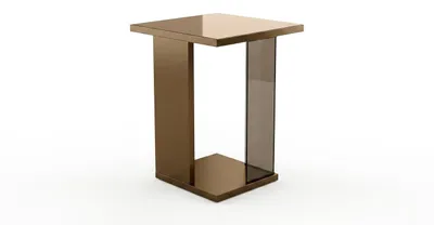 Zdjęcie produktu dla Elegancki stolik pomocniczy, brąz, szkło, nowoczesny,