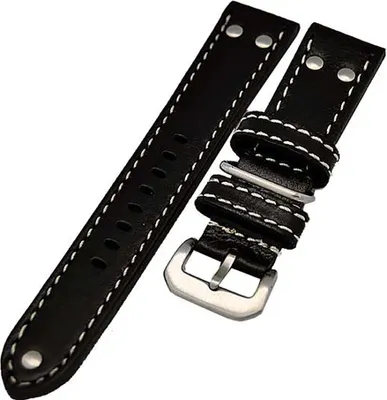 Produktbild von Uhrenarmband CAVARUST im Flieger-Style mit Nieten schwarz 26mm