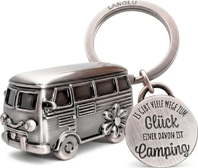 Produktbild von Metall Schlüsselanhänger Camping Glück, 3D Anhänger für Camper