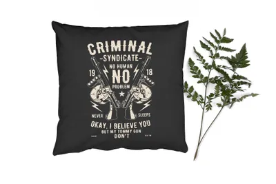 Produktbild von MuchoWow® Zierkissen Sofakissen Wohnzimmer Dekokissen 50x50 cm Mancave - Waffen - Vintage - Retro - Komfort - Sofakissen