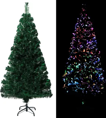 Produktbild von The Living Store Künstlicher Weihnachtsbaum mit Ständer Grün 150 cm Fiberoptik