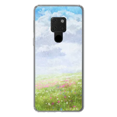 Produktbild von MuchoWow® Handyhülle Schutzhülle Hülle für Huawei P40 Lite Aquarell - Blumen - Landschaft Silikon Softcase Handy Hülle - Handy