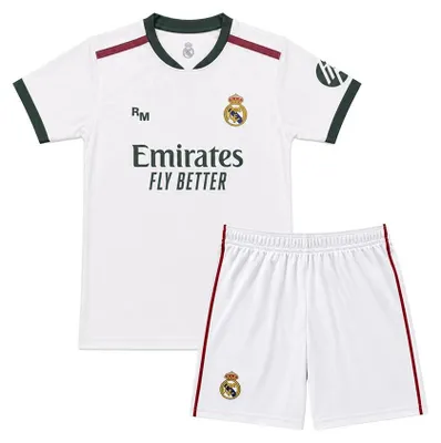 Produktbild von Real Madrid Fußballtrikot - Heimtrikot Kinder - Größe 116 bis 164 - Saison 2026/2027 - Shirt und Hose - Jungen - Mädchen - Weiß