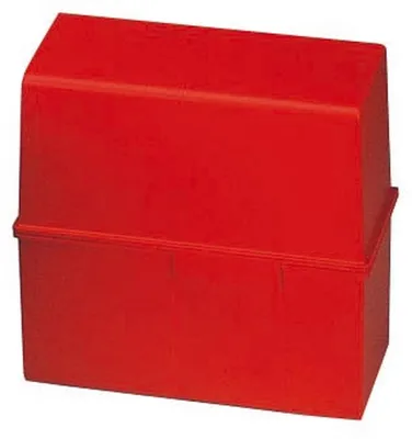 Produktbild von Karteikartenbox A7 quer 300 Karten rot Packung mit 3 Stück